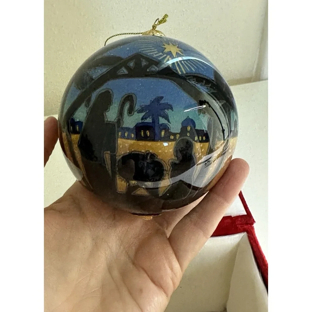 Li Bien 2020 Christmas Ornament Nativity Three Wise Men Scene Glass Globe